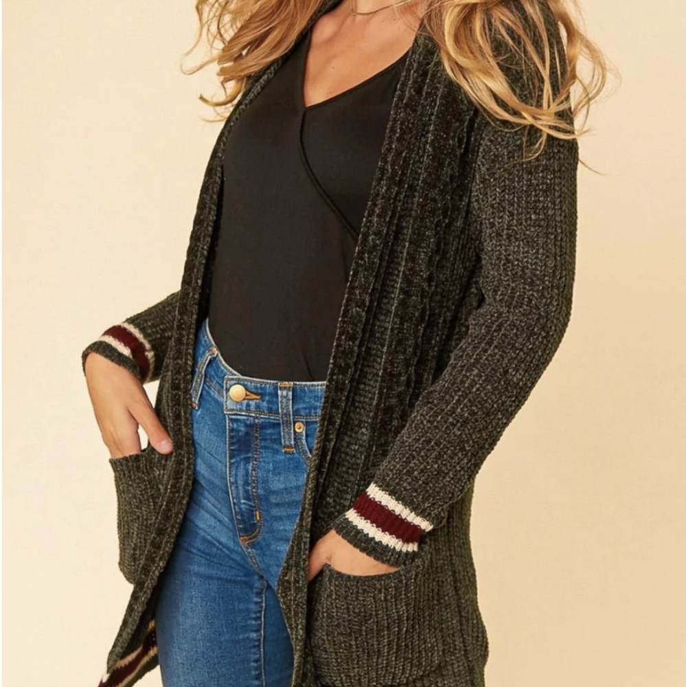 💜 New Chenille Velvet Cardigan - Picture 3 of 5